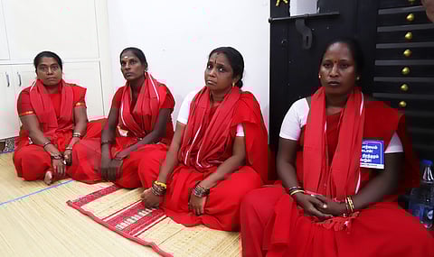 Four women sanitary workers from the Royapuram and Thiru-Vi-Ka Nagar zones began an indefinite hunger strike on November 17, 2025.