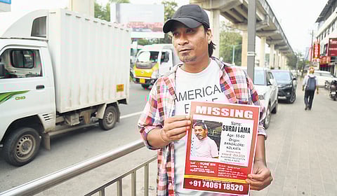 Santon Lama, son of Suraj Lama, who went missing in Kochi after being deported from Kuwait, was searching for his father near Pathadipalam metro station a few days ago