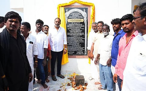 Minister Gottipati Ravikumar inaugurated the newly constructed BC-Vaddera community centre and a gokulam shed in T.Kopperapadu village in J Panguluru mandal of Addanki assembly segment on Sunday.