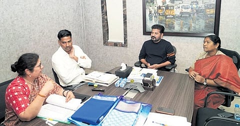 Chief Minister A Revanth Reddy, along with Women & Child Welfare Minister Danasari Anasuya alias Seethakka, held a review meeting with the officials concerned.