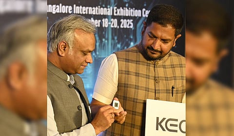 IT BT Minister Priyank Kharge and KEONICS Chairman Sharath Bachegowda, on Monday announced the launch of KEO-- an AI ready personal computer developed and designed in Karnataka.