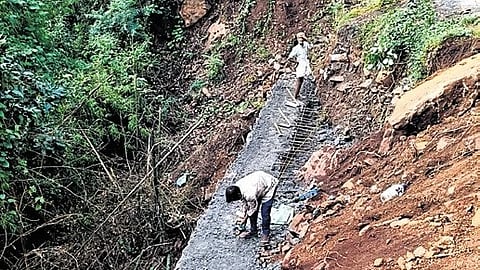Construction works in progress in Kallar elephant corridor
