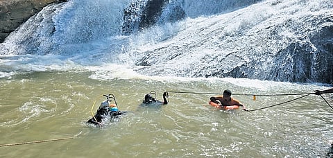 Rescue teams engaged in search operation to trace the missing student