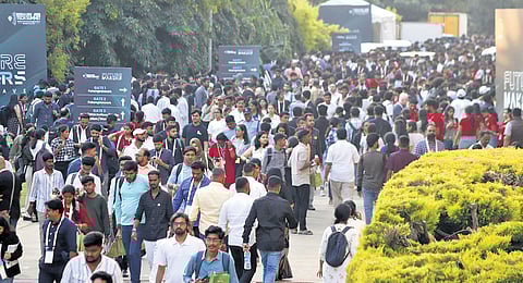 A large number of visitors turned up on the concluding day of the Bengaluru Tech Summit on Thursday.