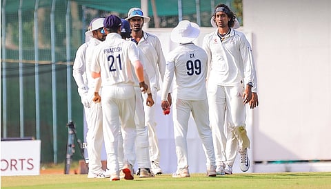 A file picture of Tamil Nadu players in 2025-26 Ranji Trophy