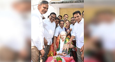 Former Telangana Minister KTR extends heartfelt greetings to Chukka Ramaiah on his 100TH birthday.
