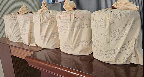 The 50kg heroin seized by Punjab Police after busting a trans-border drug trafficking module in Ferozepur.