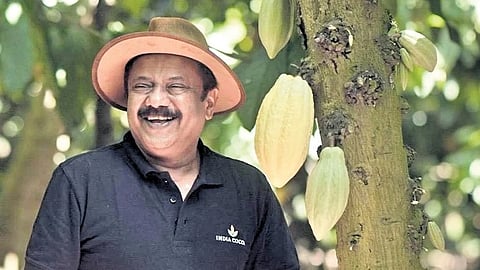 Renny Jacob on his cocoa farm