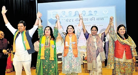 CM Rekha Gupta campaigns for BJP candidates.