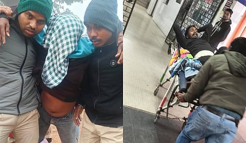 The injured dacoits being taken to Rourkela Government Hospital (RGH).