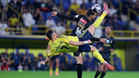 The 40-year-old Portugal superstar met a cross from the right wing with an acrobatic volley that was too fierce for the goalkeeper to keep out
