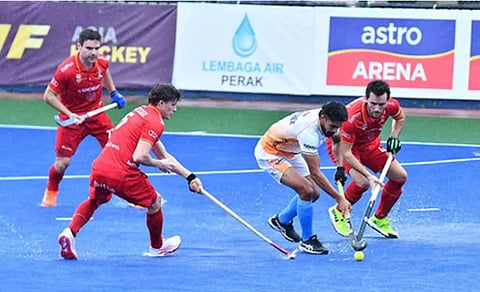 India came out stronger after halftime and equalised when Abhishek finished a flowing team move in the 33rd minute.