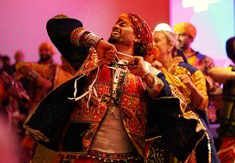 Garba performers at the General Assembly after India was announced as the Host of CWG 2030