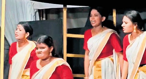 A scene from the controversial play ‘Veeranatyam’