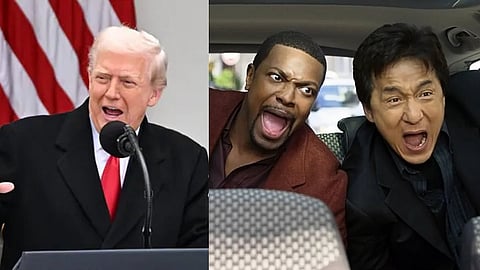Donald Trump and a still from Rush Hour 3