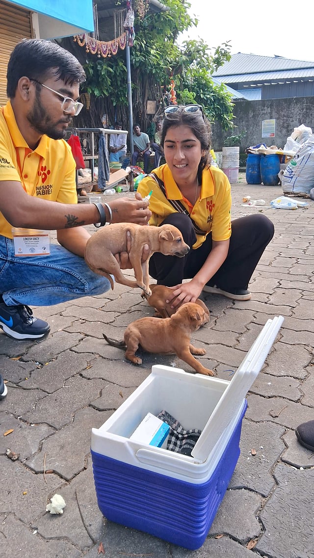 Volunteers during the vaccination drive