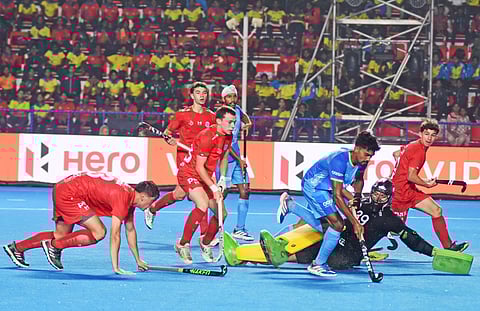 Rosan Kujur (3rd from L) scored twice against Chile on Friday