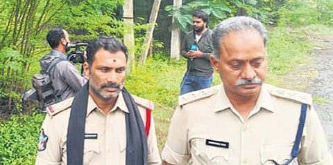DSP G Srinivasa Rao inspecting the site at Kovur Sugars plant