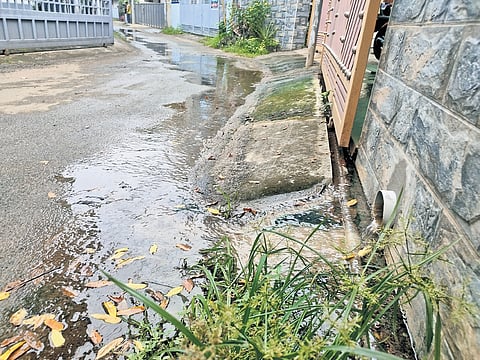 Water from the gutter flowing out from a house in the current Kunnukuzhy ward of the Thiruvananthapuram corporation