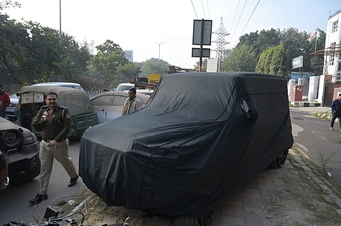 A high-speed Mercedes car lost control late Saturday night in Delhi's Vasant Kunj area, ramming into three people.