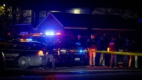 First responders at the scene of a mass shooting Saturday, Nov. 29, 2025, in Stockton, California.