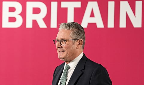 Britain's Prime Minister Keir Starmer delivers speech in London on December 1, 2025, following reaction to the release of his government's budget on November 26