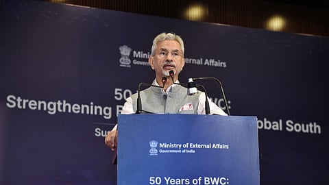 External Affairs Minister S Jaishankar speaking at a conference on 50 years of the Biological Weapons Convention (BWC).
