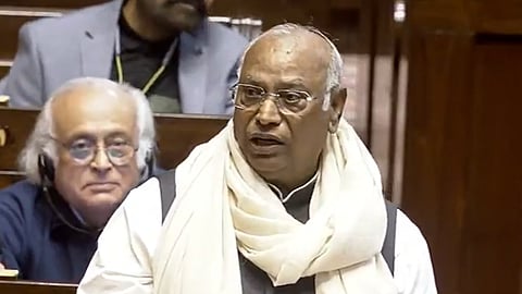 Rajya Sabha LoP Mallikarjun Kharge speaks in the Lok Sabha