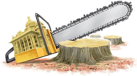 University Registrar Shanthala told TNIE that she is not aware of any such development. “We have not given any such permission, nor have we written to the forest wing for felling of trees,” she said.