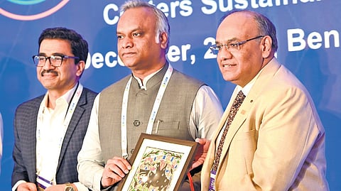 Panchayat Raj minister Priyank M Kharge at the 8th ASSOCHAM Smart Data Centers & Cloud Infrastructure Conclave 2025 in Bengaluru on Wednesda.