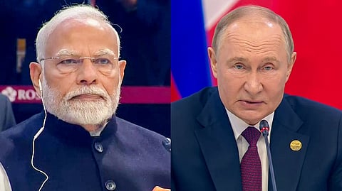 Prime Minister Narendra Modi and Russian President Vladimir Putin.