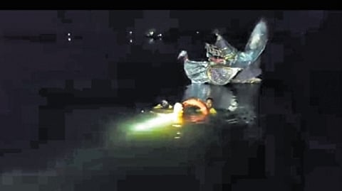 One rescued, another feared drowned
after car plunges into Birupa river