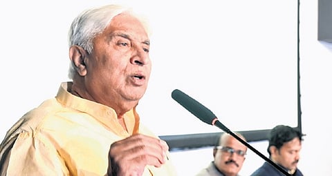 Law Minister HK Patil addresses the gathering at a workshop in Bengaluru on Thursday