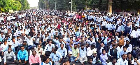 Agitating teachers' image used for representative purpose.