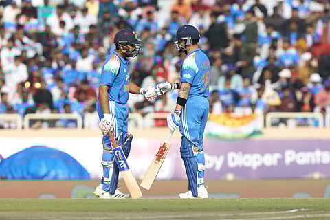 Kohli (R) has two hundreds and a fifty in his last three innings, while Rohit (L) has a hundred and two fifties in his last four outings.