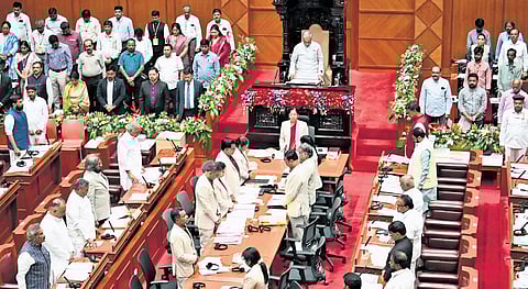 Legislative Council pays tributes to personalities who passed away recently, on Day 1 of the winter session in Belagavi on Monday