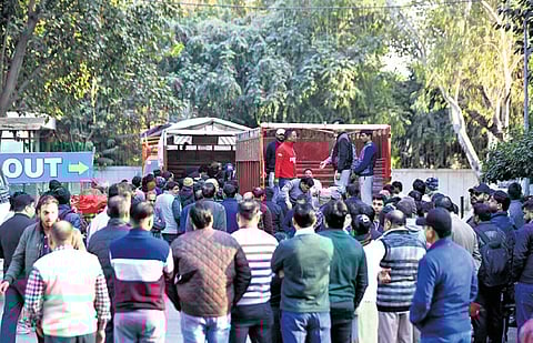 Relatives gather as victim’s body taken for funeral at Nigambodh Ghat