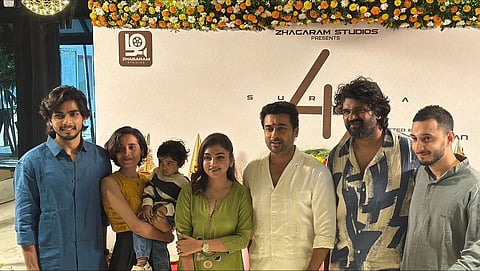 (From L to R) Naslen, Shifina, Nazriya, Suriya, Jithu Madhavan, Sushin Shyam