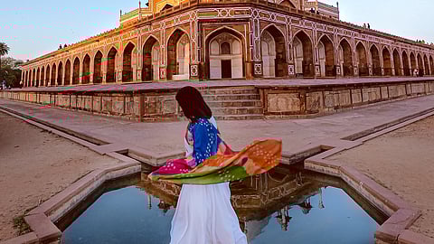 Neha Dubey in front of Humayun's Tomb