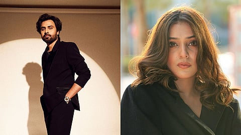 Jitendra Kumar (left) and RJ Mahvash