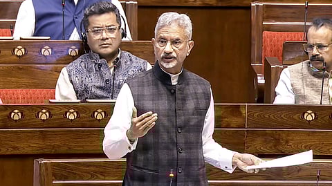 External Affairs Minister S Jaishankar speaks during the Winter Session of Parliament.