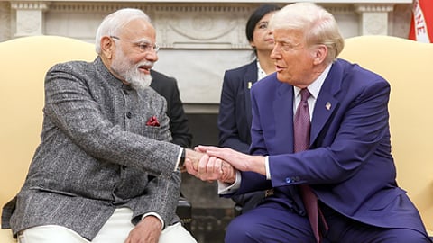 Prime Minister Narendra Modi with US President Donald Trump.