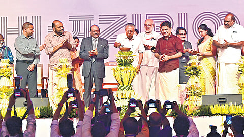 Chief Minister Pinarayi Vijayan launching the 6th edition of Kochi-Muziris Biennale at Parade Ground in Fort Kochi
on Friday