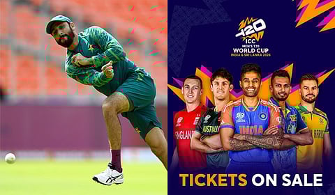 The ICC promotional poster featured only five captains, and excluded Pakistan captain Salman Ali Agha (L).