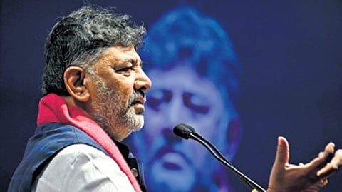 DK Shivakumar at an event in Bengaluru.