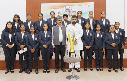 Deputy CM Pawan Kalyan met the World Cup Champions - Indias Blind Women Cricket Team on Friday.
