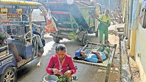 Chilla Village in Delhi faces significant sanitation challenges, with residents lacking proper piped water and sewerage, relying on the.