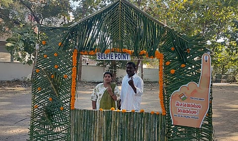 Mavala gram panchayat polling station in the district.
