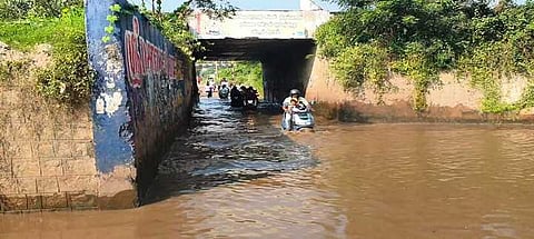 People of Pallur and nearby villages are unable to use the Thirumalpur railway underpass due to flooding for the last four months.