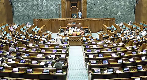 A view of the ongoing session of Lok Sabha.